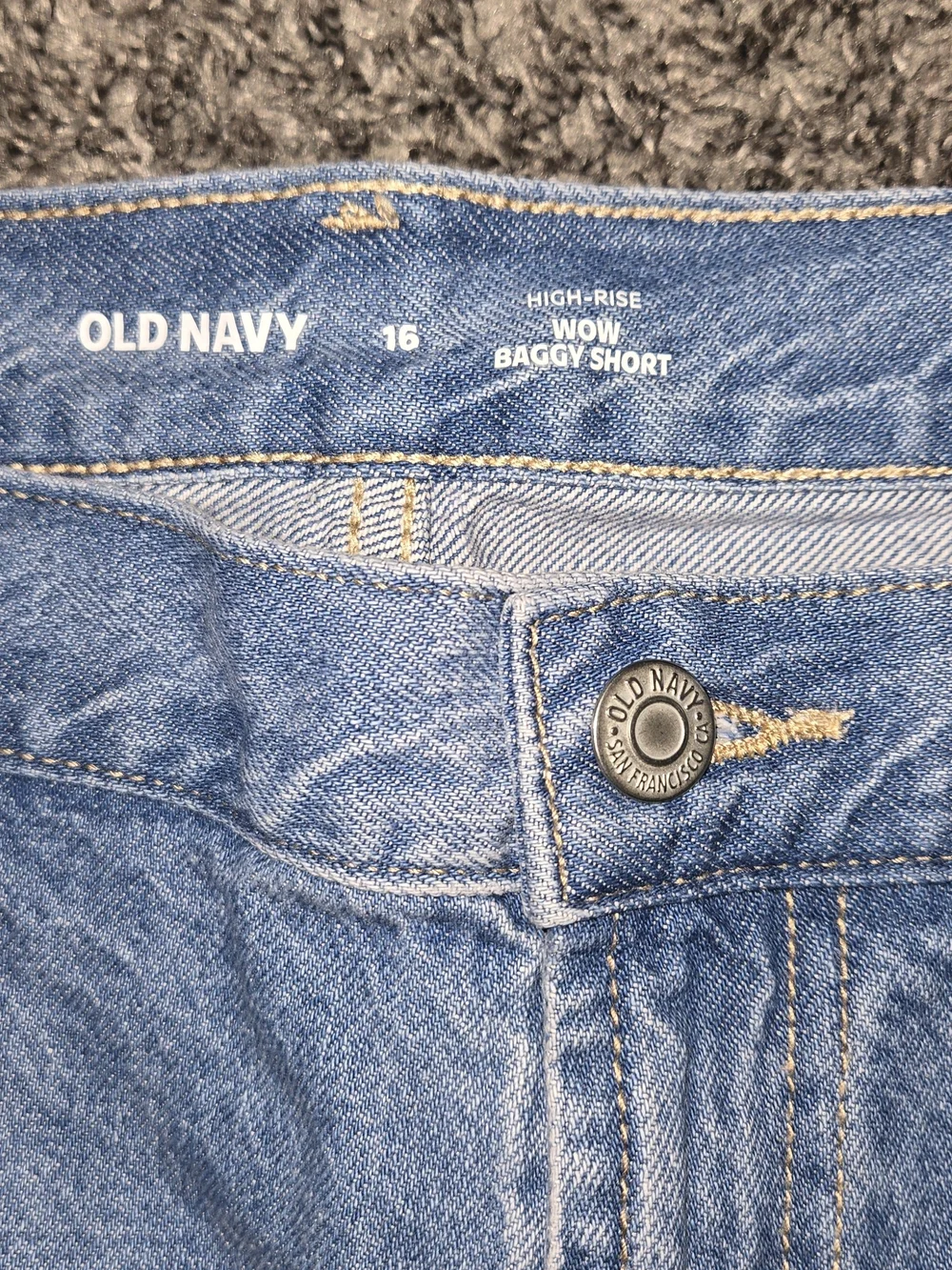 Old Navy Light Blue High-Rise Baggy Denim Shorts